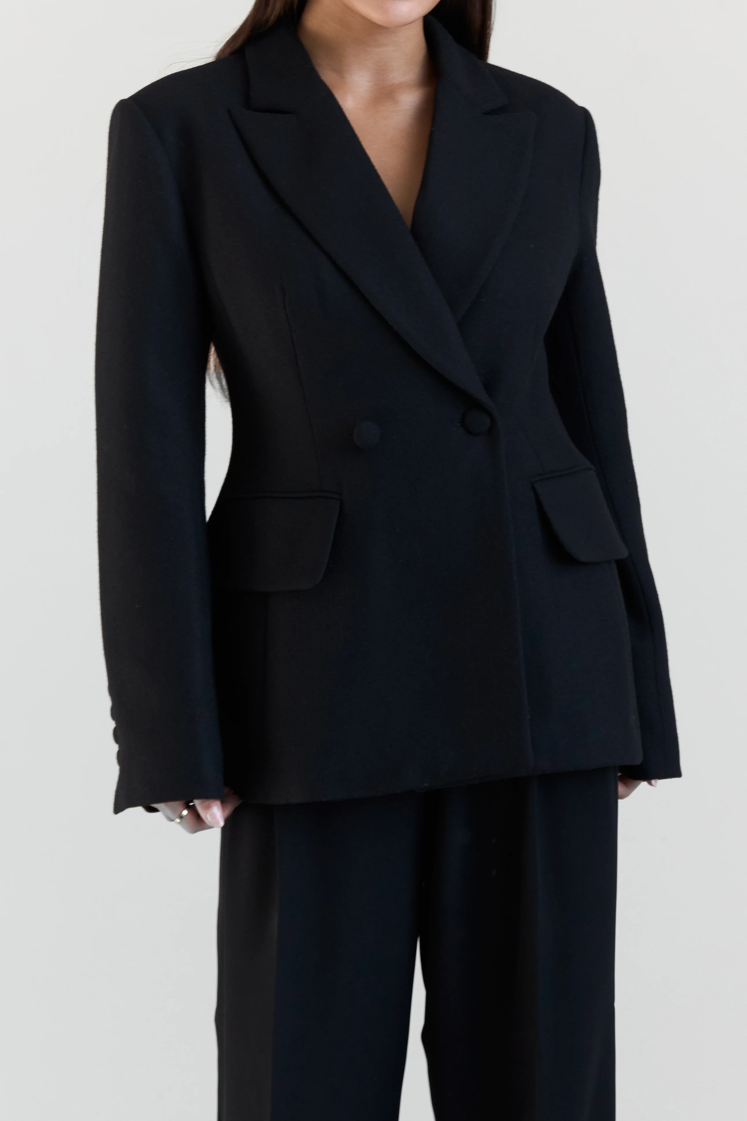 Tailored Hourglass Wool Blazer - Image 4